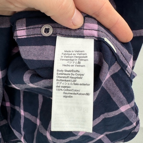 J. Crew Classic Fit Pink Purple Plaid Button Front Women 6 Western Preppy Top - Picture 6 of 8